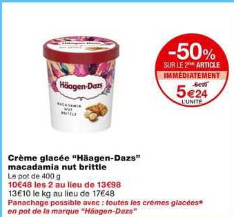 crème glacée "häagen-dazs" macadamia nut brittle