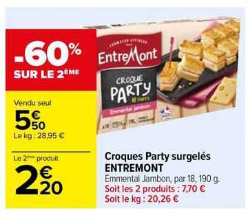 croques party surgelés entremont