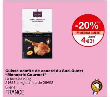 cuisse confite de canard du sud-ouest "monoprix gourmet"