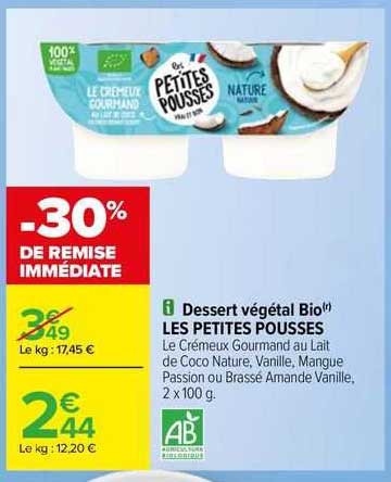 dessert végétal bio les petites pousses