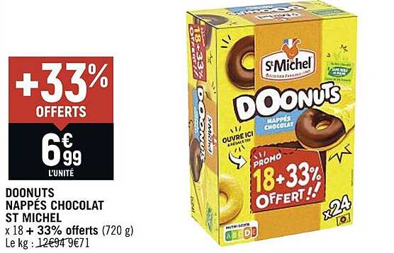 Doonuts Nappés Chocolat St Michel