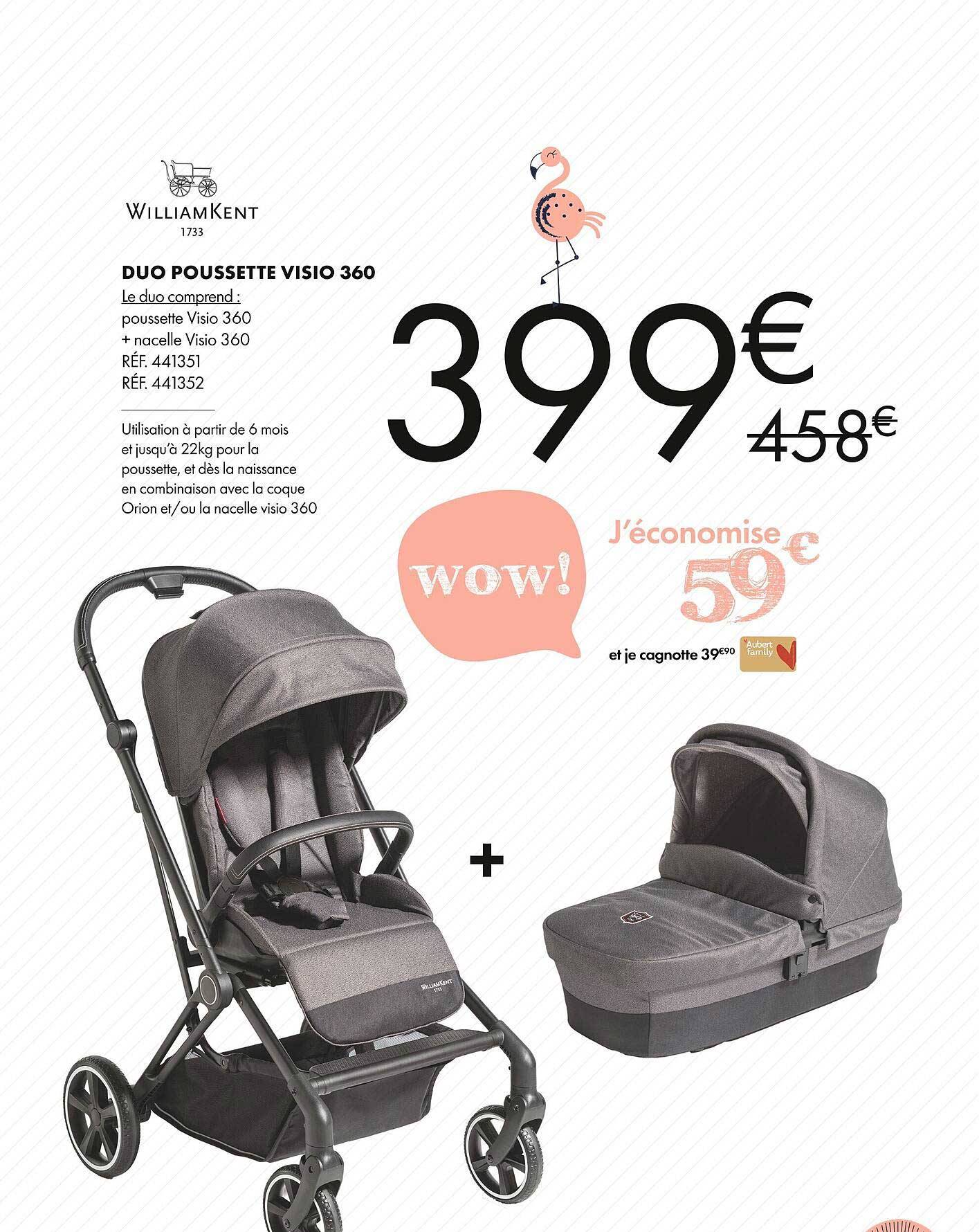 duo poussette visio 360 william kent