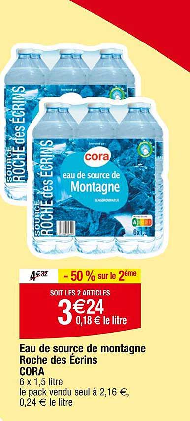 eau de source de montagne roche des écrins cora