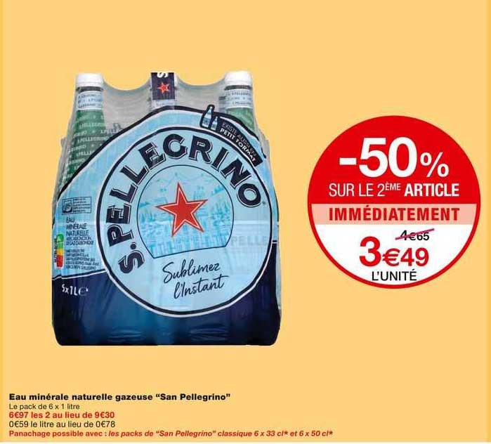 eau minérale naturelle gazeuse "san pellegrino"