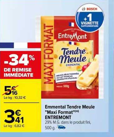 Emmental Tendre Meule "maxi Format" Entremont