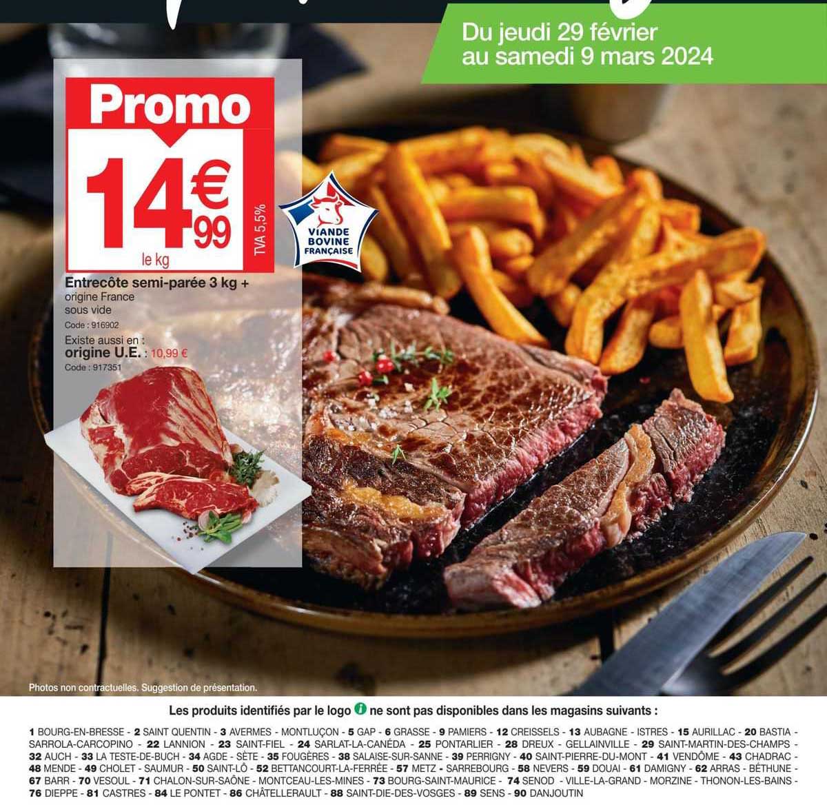 entrecôte semi-parée 3 kg +