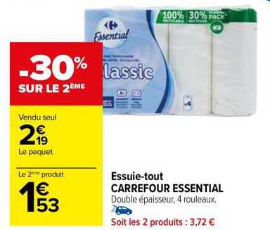 essuie-tout carrefour essential