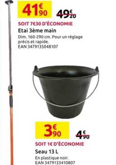 étai 3 ème main, seau 13 l