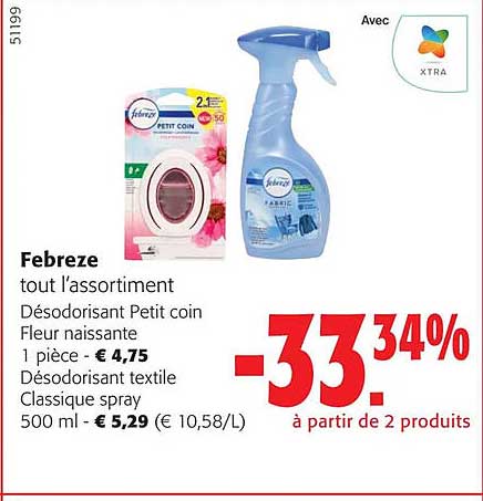febreze tout l'assortiment désodorisant petit coin fleur naissante