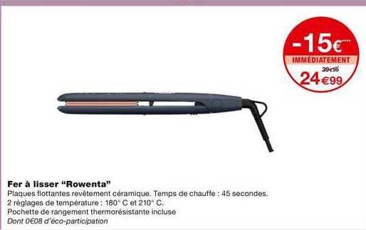 fer à lisser "rowenta"