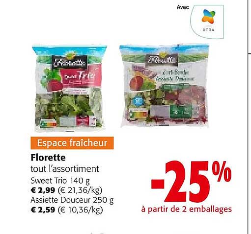 florette tout l'assortiment sweet trio