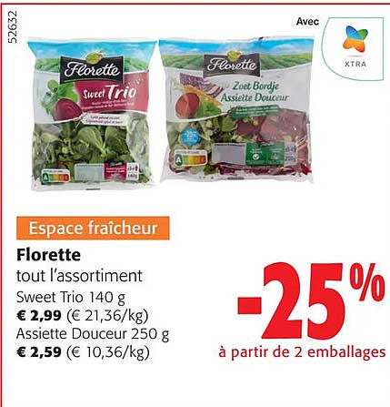 florette tout l'assortiment sweet trio