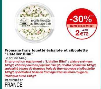 fromage frais fouetté échalote et ciboulette "l'atelier blini"