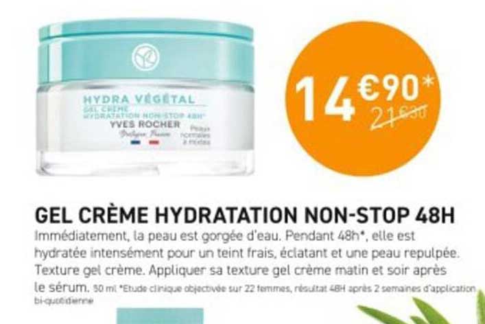 gel crème hydratation non-stop  48h