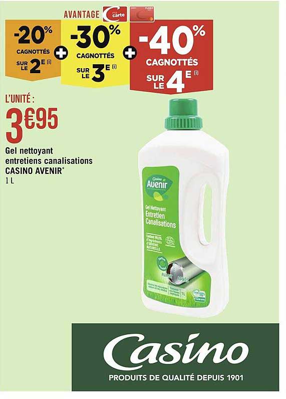 gel nettoyant entretiens canalisations casino avenir