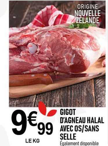 gigot d'agneau halal avec os/sans selle