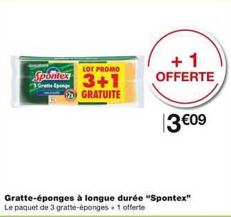gratte-éponges à longue durée "spontex"