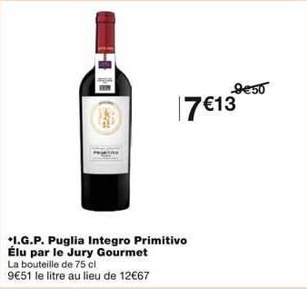 i.g.p. puglia integro primitivo élu par le jury gourmet