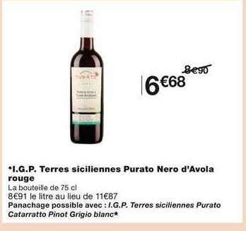 i.g.p. terres siciliennes purato nero d'avola rouge