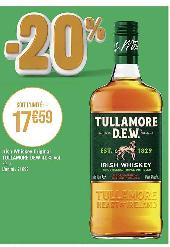 irish whiskey original tullamore dew 40% vol.
