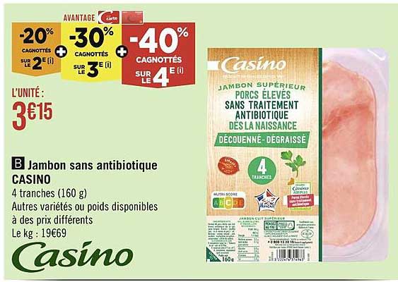 jambon sans antibiotique casino
