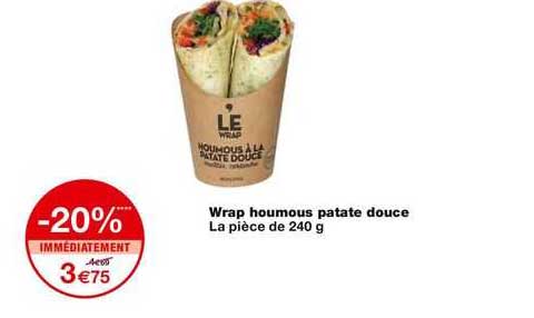 L'e Wrap Houmous Patate Douce