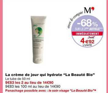 la crème de jour qui hydrate "la beauté bio"