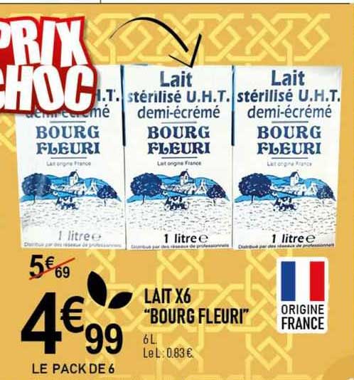 lait x6 "bourg fleuri"