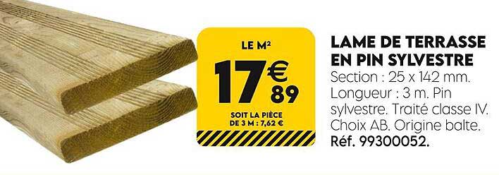 lame de terrasse en pin sylvestre