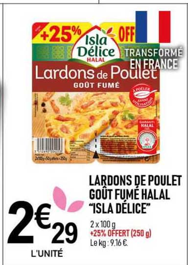 Lardons De Poulet Goût Fumé Halal "isla Délice"