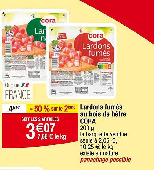 Lardons Fumés Au Bois De Hêtre Cora