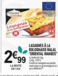 Lasagne à La Bolognaise Halal "oriental Viandes"