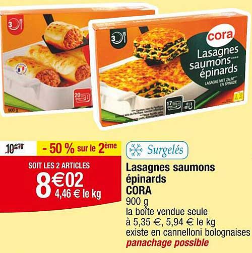 Lasagnes Saumons épinards Cora