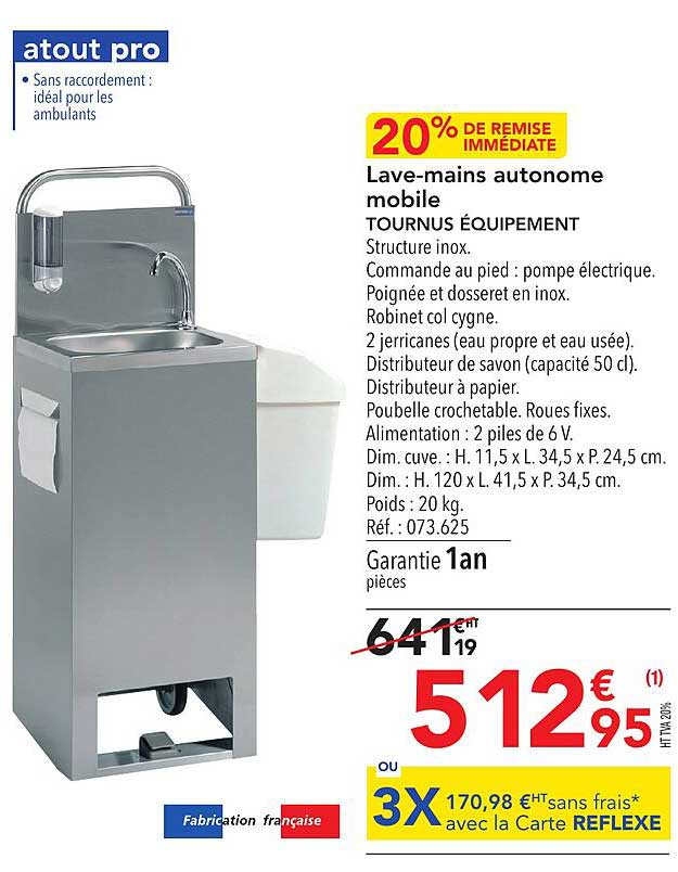 lave-mains autonome mobile tournus équipement