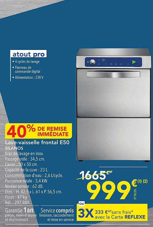 lave-vaisselle frontal e50 silanos