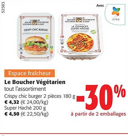 Le Boucher Végétarien Tout L'assortiment Crispy Chir Burger 2 Pièces
