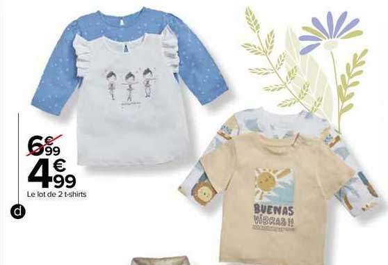 le lot de 2 t-shirts