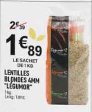 lentilles blondes 4mm "légumor"