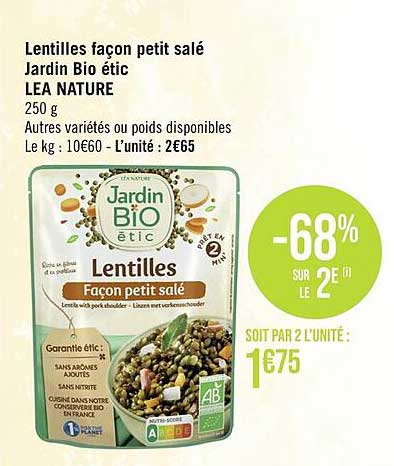 lentilles façon petit salé jardin bio étic lea nature