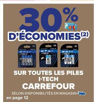 les piles i-tech carrefour