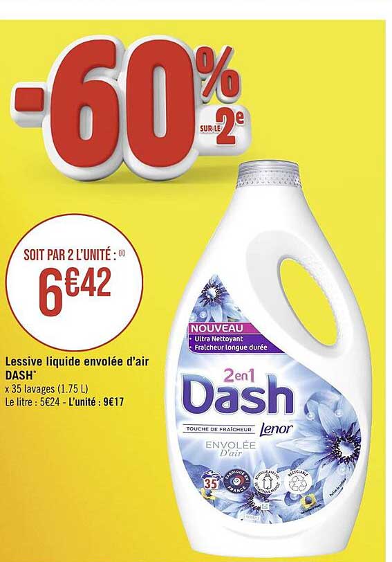 lessive liquide envolée d'air dash