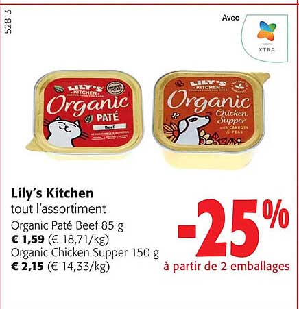 lily's kitchen tout l'assortiment organic paté beef
