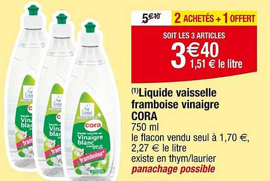liquide vaisselle framboise vinaigres cora
