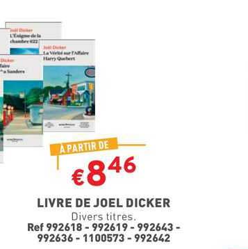 livre de joel dicker