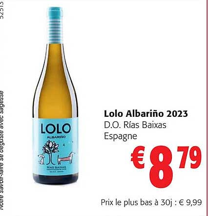 lolo albariño 2023 d.o. rias baixas espagne