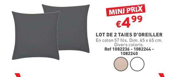 lot de 2 taies d'oreiller
