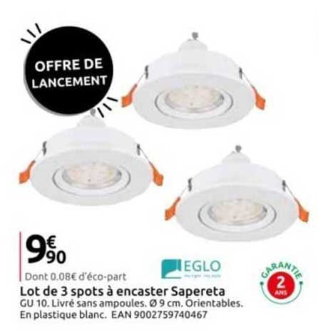 Lot De 3 Spots à Encaster Sapereta