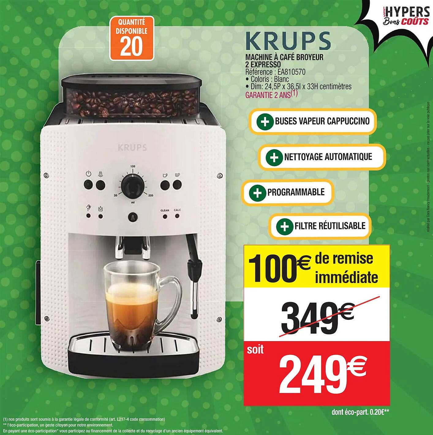 Machine à Café Broyeur 2 Expresso Krups
