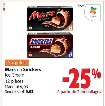 mars ou snickers ice cream
