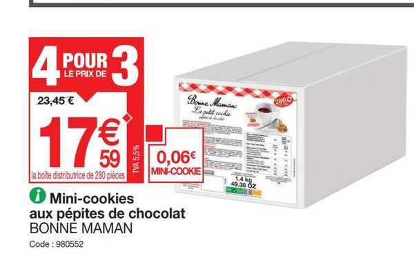 mini-cookies aux pépites de chocolat bonne maman